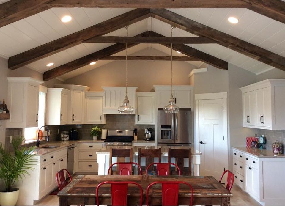 kitchen remodel exposed beams