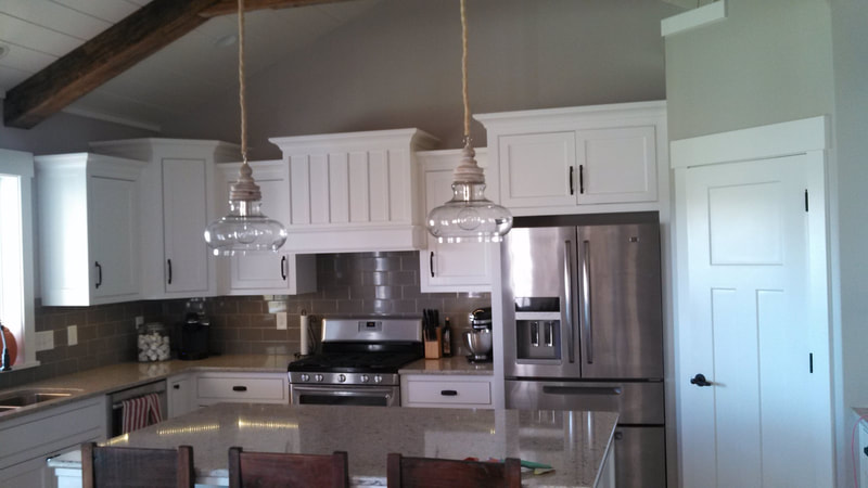 Finished kitchen with recessed lighting